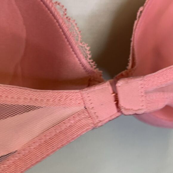 Victoria’s Secret Pink Floral Lace Sexy Lined Underwire Push-up Demi Bra Sz 34C - Picture 8 of 14